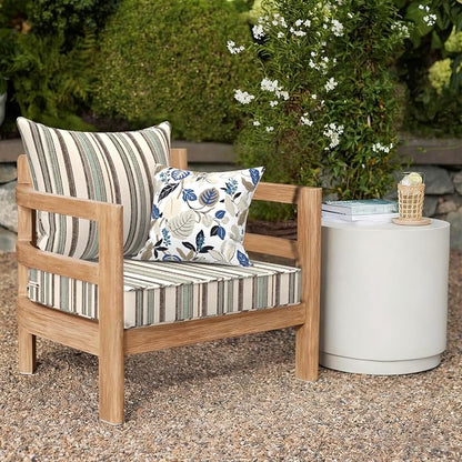 DYTXIII Outdoor Deep Seat Cushion Set, Water Repellent 24"x24" Patio Thick Cushions Replacement with Seat & Back Pillow for Patio Sofa, Wicker Chair, Couch - Stripe Onyx