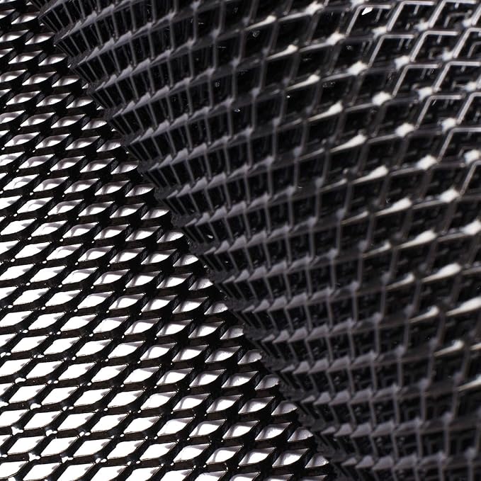 AggAuto Universal 40"x13" Car Grill Mesh 6x12mm Rhombic Hole Black | Aluminum Alloy Automotive Grille Insert Bumper, One of the Most Multifunctional Shape Grids 100x33cm