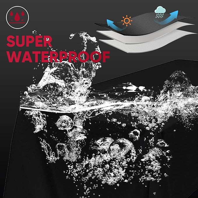 Turtle Life Round BBQ Grill Cover, 22inch Heavy Duty Durable Waterproof Rip Resistant UV Resistant Charcoal Kettle Grill Cover, Dia28 x 38" H, Black