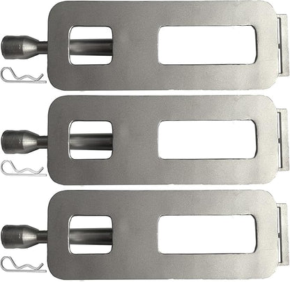 3 Pack Cast Stainless Steel 304 Grill Burner & 3 Lock Pins, 15 3/4 x 4 3/4 in, Upgraded Replacement for CISC, Fits for Coyote Members Mark Bakers Chef Grand Hall BBQ Grills 608SB, Monarch-04A 04B