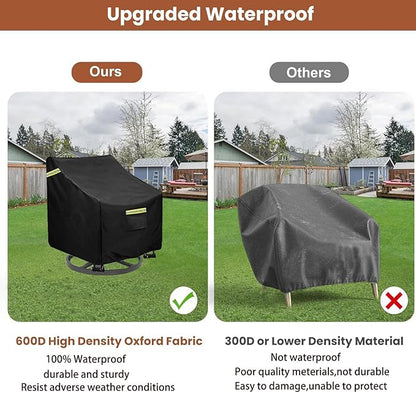 Outdoor Swivel Lounge Chair Cover 4 Pack,(32W x 35D x 36H inches ) 100% Waterproof Heavy Duty Outdoor Chair Covers， Patio Chair Covers Waterproof Patio Furniture Covers（Black）