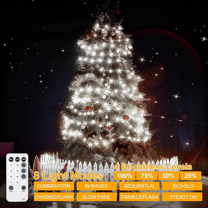 OGORI 262FT 1000LED Fairy Lights Outdoor, Cool White Fairy String Lights 8 Modes Remote & Timer, IP67 Waterproof Fairy Tree Lights for Bedroom, Wedding, DIY, Centerpiece, Christmas Decorations