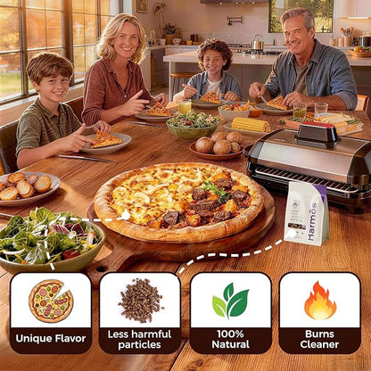 Harmos 4 Wood Pellets: Italian Flavor BBQ, Hardwood Pellets for Smokers, 2 Sealed Packs