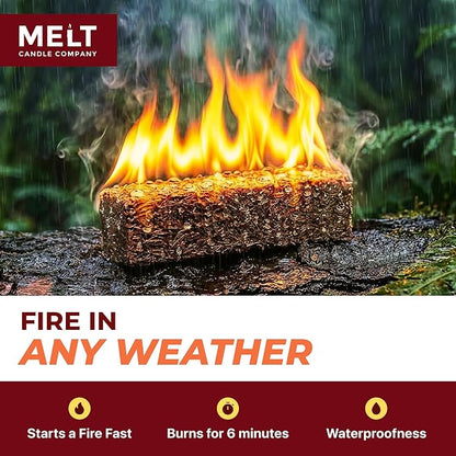 Fire Starter Squares, 160 pcs - Charcoal Fire Starters for Campfires, Grill, Outdoor Pit, Fireplace, Wood Stove, BBQ - Firestarter Sticks, Water Resistant & Odorless - Camping Accessories Essentials