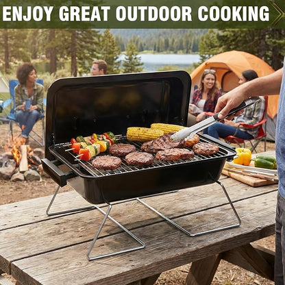 BESTFIRE Portable Propane Gas Grill with New 2-in-1 Valve - Compatible with Large Tank & Small Cylinder, Gas Grill with Foldable Legs & Adjustable Regulator,Heavy Duty, Perfect for Outdoor Camping