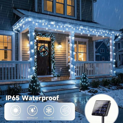 Twinkle Solar Star String Lights Outdoor Waterproof Fairy Lights 39FT 100 LED with 8 Lighting Modes for Camping Garden Wedding Party Tree Holidays Backyard Patio (Cool White)
