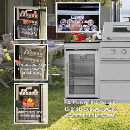 96 Inches 6-Burner 72,000 BTU Deluxe Stainless Steel Propane Gas Grill Outdoor Kitchen Island,Sink,Storage Cabinet and Beverage Refrigerator Storage&Drawers for Patio Backyard,Silver