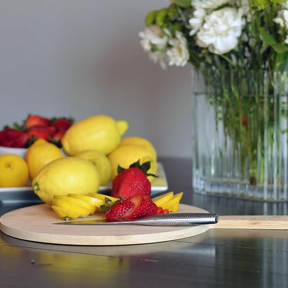 Chill and Grill Cutting Board, Paddle Shaped, Bamboo, Embellished Handle, Usable on Both Sides, Over 1 Foot Long, 14.5 x 10.25 Inches