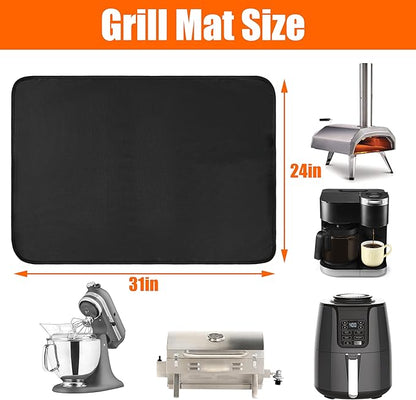 24x31in Heat Resistant Grill Mats for Outdoor Grill 17in & 22in Blackstone Griddle to Protect Your Prep Table and Outdoor Grill Table - Fire Proof & Water Proof & Oil Proof BBQ Mat
