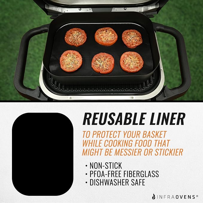 Accessories for Woodfire Outdoor Grill Pro XL, Pro Connect XL, OG800 OG900, Reusable Mats Non-Stick Grill Liners for Wood Fire Electric Air Fryer and Smoker 7-in-1 BBQ, Dishwasher Safe by INFRAOVENS