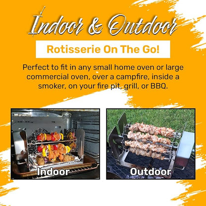 ROTO-Q 360 Skewer Set: Create Perfect Kebabs with This Rotisserie Attachment - For Meats, Vegetables, and More (Compatible with ROTOQ360 Rotisserie) | Skewer set fits the ROTO-Q 360 rotisserie for kebabs with meat and vegetables; verify compatibility b...