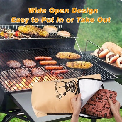 BBQ Blanket for Resting Meat, Smoking Meat Insulated Bag for Large Brisket/Turkey/Men Gifts, Upgrade Grilling Meat Insulated Resting Bag Made of Washable Oxford Cloth - Easy to Clean