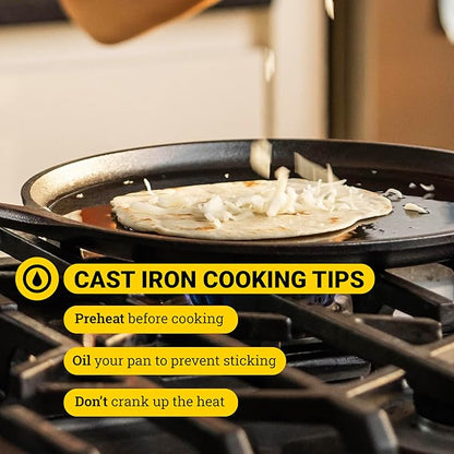 Lodge Seasoned Cast Iron Square Griddle - 11 Inches - Durable Pan - Cast Iron Cookware for Pancakes, Eggs, Bacon & Grilling Favorites