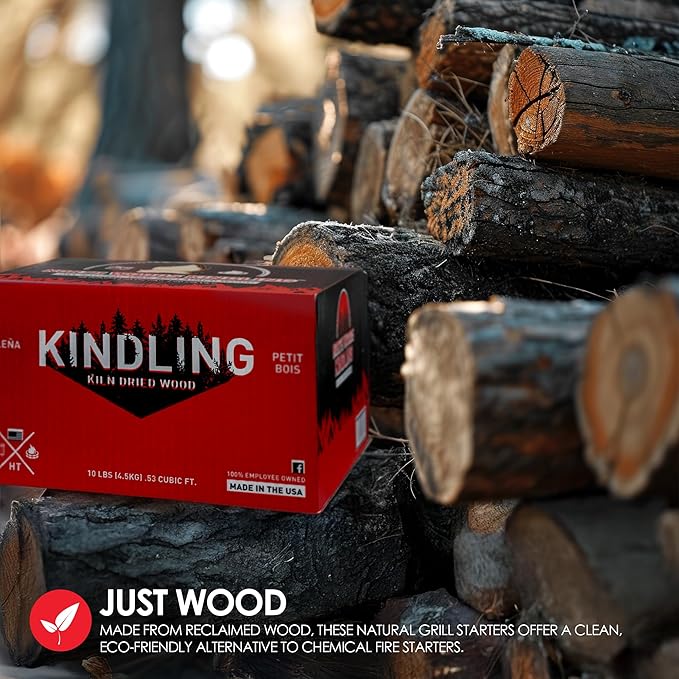 10lbs Kindling Wood - Fire Starters for Campfires - 100% Natural Firestarter for Firewood - 100+ Camping Fire Starter Sticks