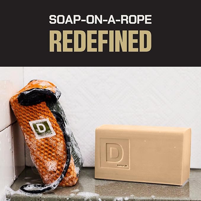 Duke Cannon Big Brick of Soap for Men 10 oz – Palomino Scent with Tactical Scrubber Pouch – Military Grade Mesh Soap Saver – Long-Lasting Masculine Bar Soap Gift Set