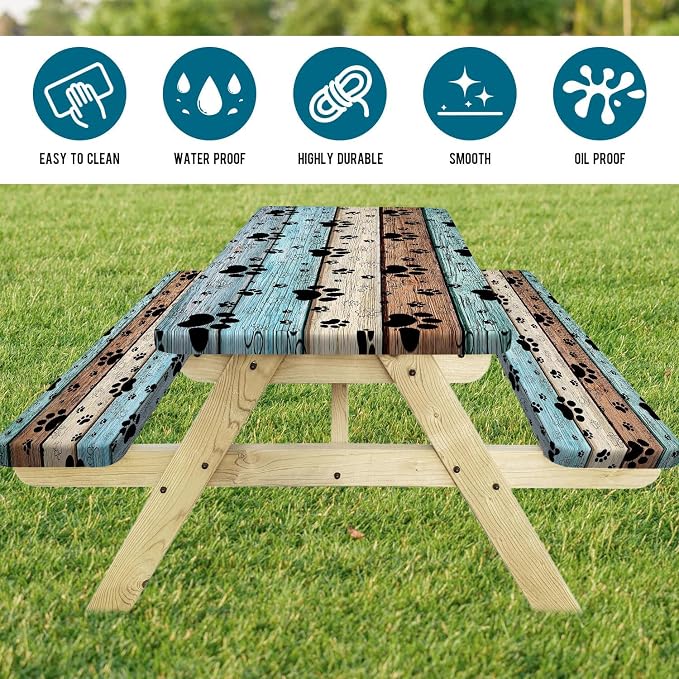 JAWO Picnic Table Cover with Bench Covers