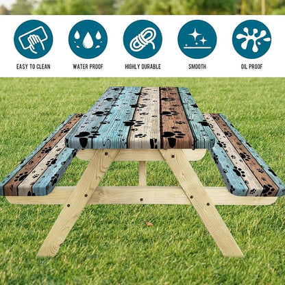 JAWO Picnic Table Cover with Bench Covers