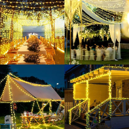Christmas Lights Outdoor, 403FT 1000 LED String Lights 8 Modes and Timer Memory Function Twinkle Fairy Lights IP44 Waterproof Plug in for Xmas Tree Wedding Party Holiday Decor(Warm White)