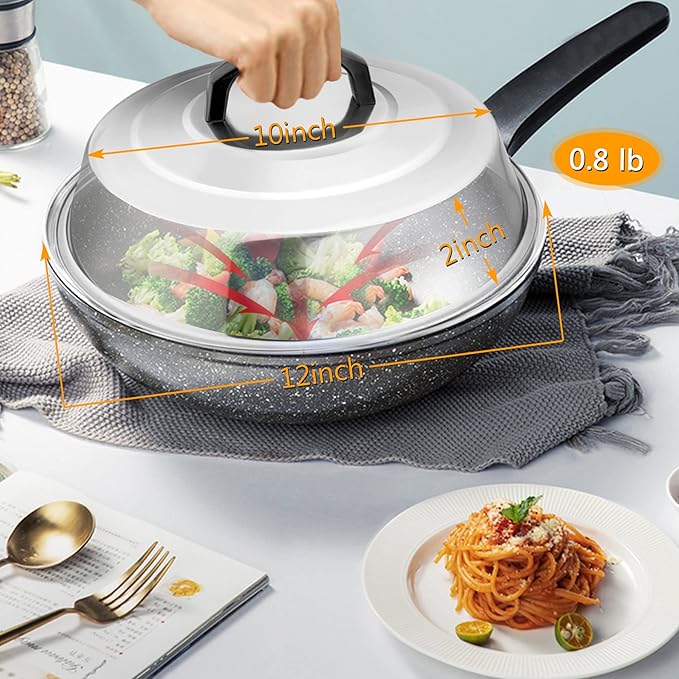 12 Inch Basting Cover for Griddle, Leonyo 3 Pack Cheese Melting Dome, Stainless Steel Round Steam Dome Lid Griddle Accessories for Outdoor BBQ Flat Top Grill Kitchen Cooking - Dishwasher Safe