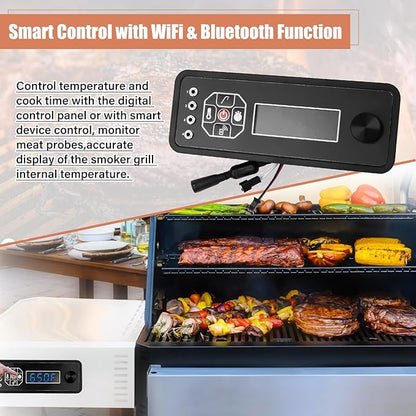 Digital WIFI Controller Replacement Parts for Masterbuilt Gravity Series 600 Digital Charcoal Grill + Smokers, 9904190036 Control Panel Board Replacement Part for Masterbuilt 600 Smoker MB20041023
