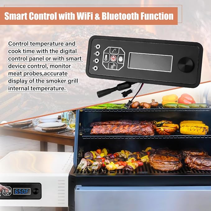 Digital WIFI Controller Replacement for Masterbuilt Gravity Series 1050 Digital Charcoal Grill + Smokers, 9904200004 Control Panel Board Replacement Parts for Masterbuilt MB20041220, MB20041320