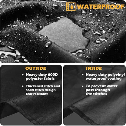 Grisun Grill Cover for Traeger Pro 34, Pro 780 Series Wood Pellet Grill, BBQ Smoker Cover for Texas Elite 34, Eastwood 34 Series, Z Grills 700, 550, 600, 600D Fabric, Waterproof, Anti-Fade, Black
