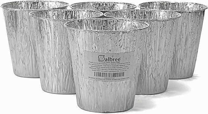 Smoker Bucket Drip Foil Liner Tray for Catching Grease, Compatible with Traeger, Oklahoma Joe, Behrens, Pitboss, Green Mountain, Pit Boss & Other Grill Bucket Accessories for Pro Pellet Oklahoma