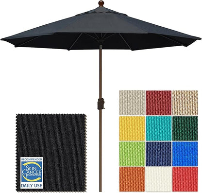 EliteShade USA 10-Year-Non-Fading 10Ft Market Patio Umbrella, UPF 50+ UV Protection Performance Sun Umbrella, Heavy Duty Commercial Grade Outdoor Table Umbrella with Crank & Tilt, Windproof Vented Top for Garden, Pool, Deck and Outdoor Playsets, Black