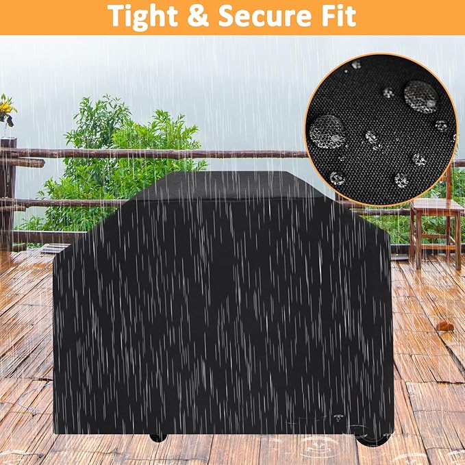 Grill Cover for Traeger New Ironwood Pellet Grill Replacement BAC646 Cover, Waterproof Full-Length Cover for Traeger Smoker Grill TFB61RLG Wood Pellet Models, 600D Outdoor Pellet BBQ Cover