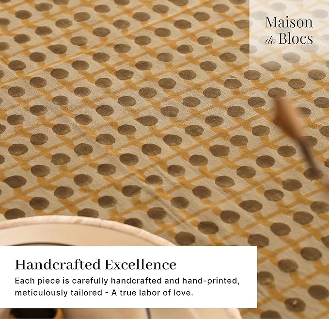 100% Cotton Hand Block Printed, Tablecloth for Kitchen, Dining, Table Cover for Parties, Chritmas, Weddings, Barbecues and Summer picnics Table Cloth