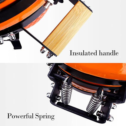 London Sunshine Ceramic Kamado Charcoal BBQ Grill and Smoker, Stainless Steel Grates -15" Ceramic with Tall Stand (ORANGE)