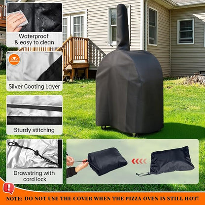 Waterproof Outdoor Pizza Oven Cover, 600D Heavy Duty Protective Cover, Suitable for 32.5" Pizza Oven