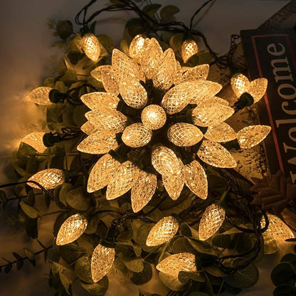 AWQ 100LED 81FT C9 Christmas String Lights Plug in Fairy Twinkle Warm White | Christmas Lights Outdoor 8 Modes Timer Function Waterproof Extendable for Indoor Outdoor Wedding Party Christmas Decoration