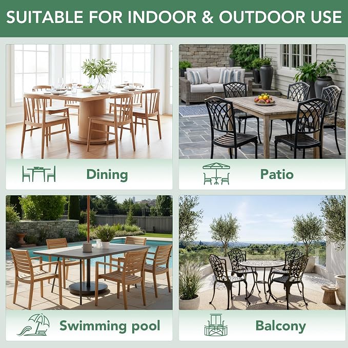 Outdoor Chair Cushions Set of 2: Waterproof & Fade Resistant Patio Furniture Cushions - 19 x 19 x 2 Inch Non Slip Round Corner Seat Cushion Pads with Removable Cover for Garden Yard Lawn, Teal