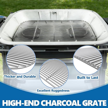 SafBbcue Stainless Steel Charcoal Grate for PK300 Grills Smoker, Grill Charcoal Grate for PK300AF Grills & Smoker Accessories, Stainless Steel BBQ Grill Grate for PK300 Parts, 20.5" x 12.5"