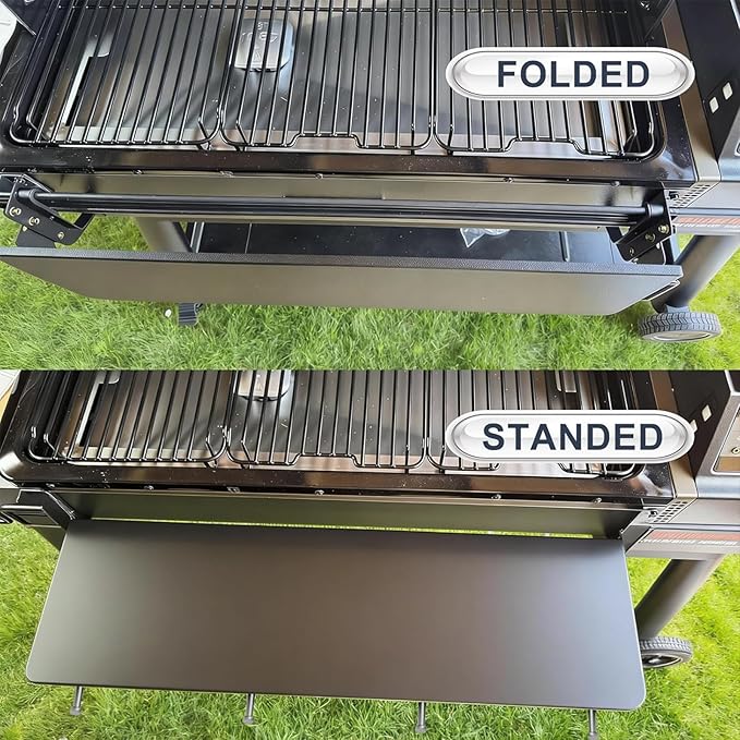 KEESHA BAC762 P.A.L Folding Front Shelf for Traeger Woodridge, Timberline, Ironwood Series, Heavy-Duty Pop-and-Lock Grill Accessories Replacement for Food Prep and Storage, 26.75 x 10
