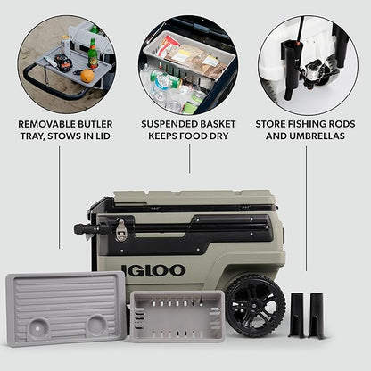 Igloo Trailmate Journey 70Qt Wheeled Cooler | Insulated Hard Shell Ice Chest