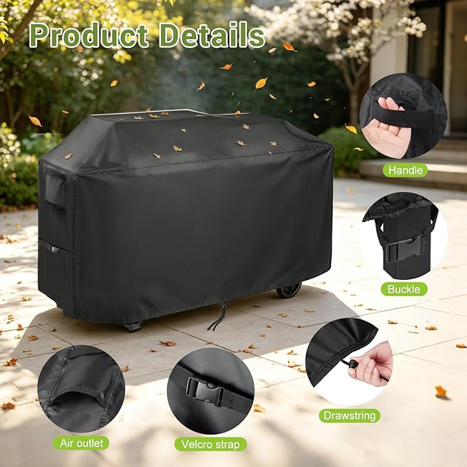 70 Inch Grill Cover for Expert Grill 5-Burner Propane Gas BBQ Grills, Outdoor Waterproof Cover for BBQ Propane Griddle with Side Table, Weather Protection Accessory- 70x25x42 in