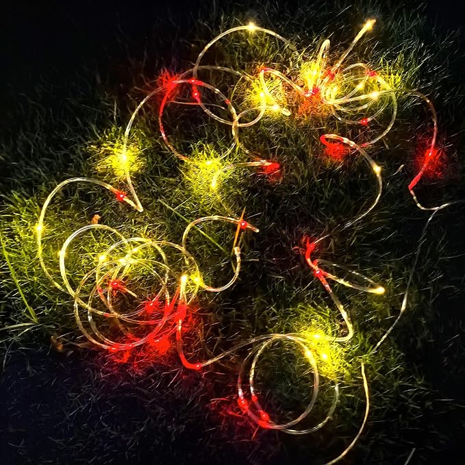 2Pack Solar Outdoor Garden Lights, Total 200LED Rope Decor Lights | Waterproof Auto On/Off with 8 Modes, Fairy Tree Rope Lights for Christmas Patio Garden Tree Wedding and Holiday Multicolor