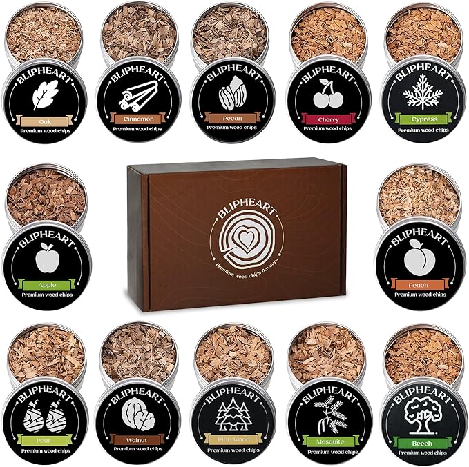 Wood Chips Easter Gift - 12 Flavor Natural Artisan Pack | Premium Smoking Chips for Cocktail Smoker Gun | Professional Bar Accessories for Whiskey Bourbon Dad Husband