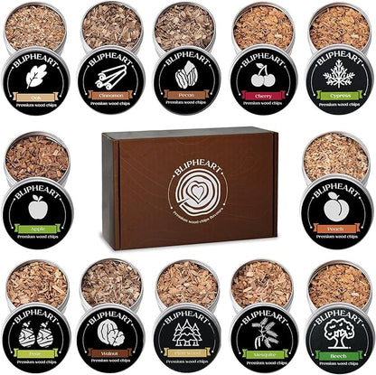 Wood Chips Easter Gift - 12 Flavor Natural Artisan Pack | Premium Smoking Chips for Cocktail Smoker Gun | Professional Bar Accessories for Whiskey Bourbon Dad Husband
