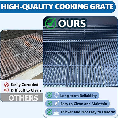 SafBbcue 17 in Cooking Grates Replacement Parts for Charbroil Tru Infrared Grill 463242715, 463242716, 463276016, 466242715, 466242815, Lowes 606682, 639322 Gas Grill, Cast Iron Cooking Grids, 3 Pack