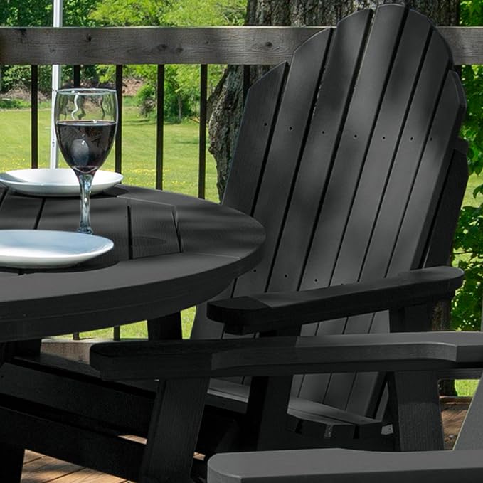highwood 5 Piece Hamilton Round Dining Set, Black
