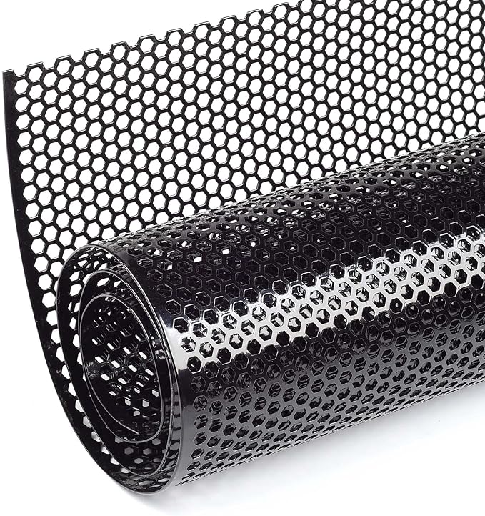 AggAuto Universal 40"x13" Car Grill Mesh Honeycomb 6mm Spacing 2mm Black | Aluminum Alloy Automotive Grille Insert Bumper, One of the Most Multifunctional Shape Grids 100x33cm