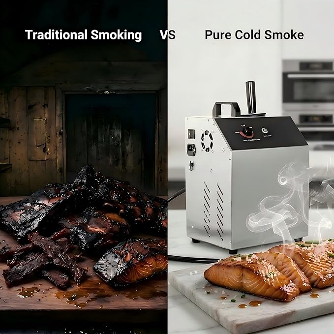 CLIVIA Cold Smoke Generator for Smoker, Electric Smoker Generator Commercial Cold Smoking Tube, Stainless Steel, Fit for Outdoor & Indoor Smoker Grills to Make Meat, Sausage, Salmon