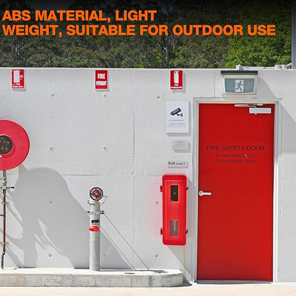 DoubleFill 10 lb 20lb Fire Extinguisher Cabinet Box with Internal Rope Fastening and External Latch Sturdy Plastic Holder Case Vandal-Resistant Weatherproof Protect Indoor Outdoor (33 x 12 x 10 in)