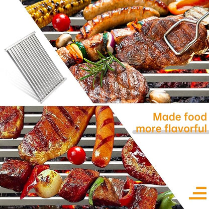 17.4 x 11.8 Inch Stainless Steel Cooking Grid Grates Replacement for Weber Spirit 300 Series for Genesis Silver/Gold B & C,2 Pack