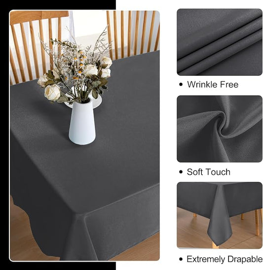 DWCN Square Tablecloth - 54 x 54 Inch - Waterproof Stain and Wrinkle Resistant Washable Table Cloth, Decorative Fabric Table Cover for Kitchen Dining Room Party and Outdoor Use, Grey