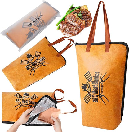 BBQ Blanket for Resting Meat,BBQ Meat Blanket for Turkey/Steak/Brisket/Pork Shoulder,21in Wide Mouth Design Reusable Insulated Grilling Accessories for Traeger Weber Or Pellet Grill Enthusiasts