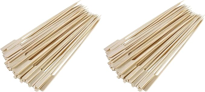 Gmark Bamboo Paddle Skewers 12" 100pc/Bag, Kabob Skewers, BBQ Skewers for Outdoor Grilling GM1075 (Pack of 2)